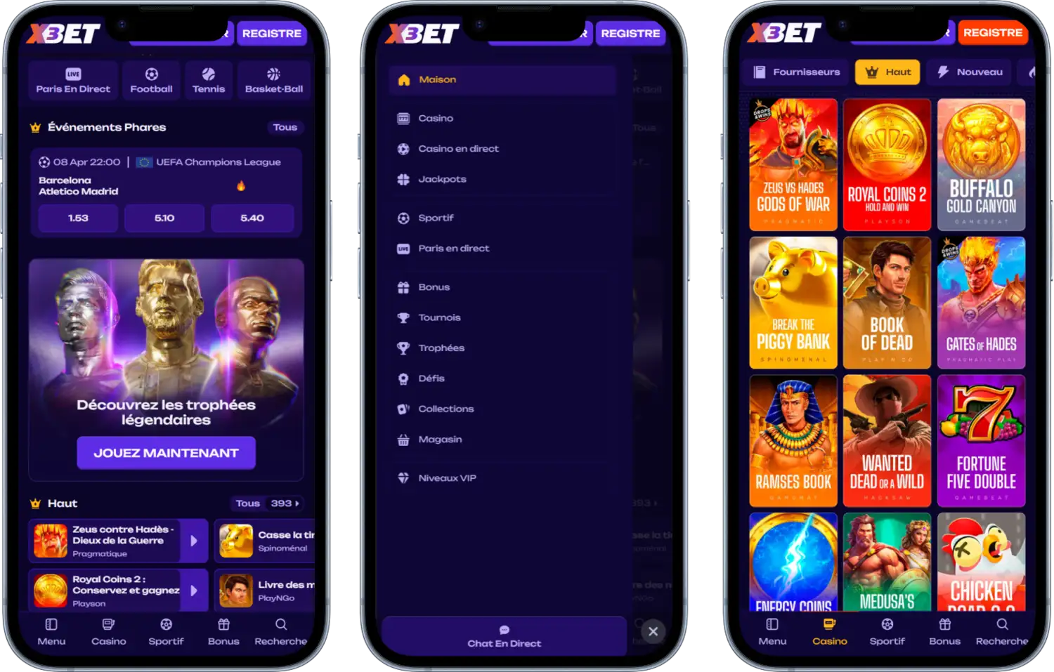 Casino X3Bet sur mobile